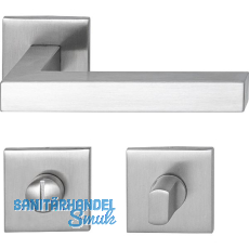 MARCHESI Drückergarnitur SQUARE auf Flachrosette WC, Edelstahl matt MARCHESI Drückergarnitur SQUARE auf Flachrosette WC, Edelstahl matt