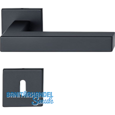 MARCHESI Dr�ckergarnitur SQUARE auf Flachrosette BB, Edelstahl schwarz matt