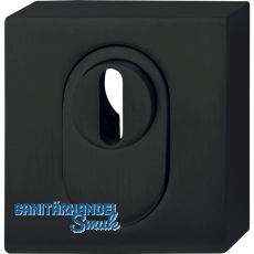 SOLIDO Zylinderrosette außen eckig, Kernziehschutz, schwarz pulverbeschichtet SOLIDO Zylinderrosette außen eckig, Kernziehschutz, schwarz pulverbeschichtet