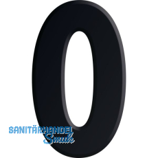 Ziffer selbstklebend, Type 0, H�he 30 mm, Aluminium schwarz eloxiert