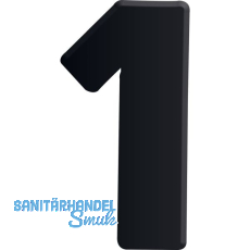 Ziffer selbstklebend, Type 1, Höhe 30 mm, Aluminium schwarz eloxiert Ziffer selbstklebend, Type 1, Höhe 30 mm, Aluminium schwarz eloxiert