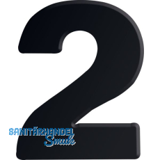 Ziffer selbstklebend, Type 2, Höhe 30 mm, Aluminium schwarz eloxiert Ziffer selbstklebend, Type 2, Höhe 30 mm, Aluminium schwarz eloxiert