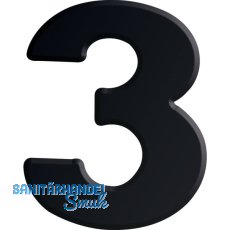Ziffer selbstklebend, Type 3, H�he 30 mm, Aluminium schwarz eloxiert