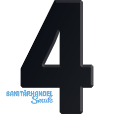 Ziffer selbstklebend, Type 4, H�he 30 mm, Aluminium schwarz eloxiert