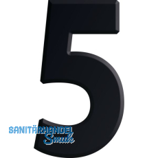 Ziffer selbstklebend, Type 5, H�he 30 mm, Aluminium schwarz eloxiert