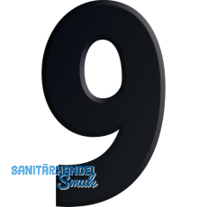 Ziffer selbstklebend, Type 9, H�he 30 mm, Aluminium schwarz eloxiert