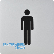 WC Symbol Mann selbstklebend, 100 x 100 mm, Kunststoff alufarbig