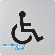 WC Symbol Rollstuhl selbstklebend, 100 x 100 mm, Kunststoff alufarbig