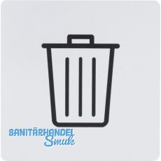 Symbol M�llraum selbstklebend, 100 x 100 mm, Kunststoff alufarbig