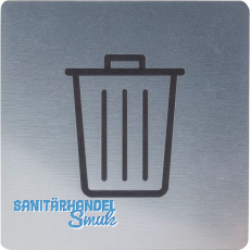 Symbol M�llraum selbstklebend, 100 x 100 mm, Kunststoff Edelstahl-Effekt