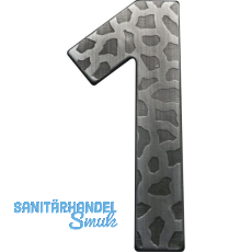 Hausnummer 1 - H�he 120 mm, Schmiedeeisen schwarz verzinkt