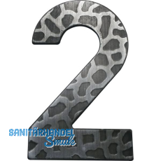 Hausnummer 2 - H�he 120 mm, Schmiedeeisen schwarz verzinkt