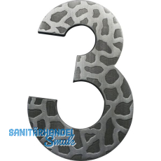 Hausnummer 3 - H�he 120 mm, Schmiedeeisen schwarz verzinkt