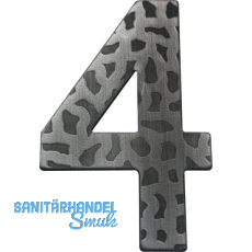 Hausnummer 4 - H�he 120 mm, Schmiedeeisen schwarz verzinkt