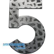 Hausnummer 5 - H�he 120 mm, Schmiedeeisen schwarz verzinkt