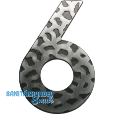 Hausnummer 6 - H�he 120 mm, Schmiedeeisen schwarz verzinkt