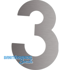 Hausnummer 3 - H�he 120 mm, mit 2 Gewindenocken M5, Edelstahl