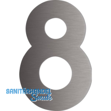 Hausnummer 8 - H�he 120 mm, mit 2 Gewindenocken M5, Edelstahl