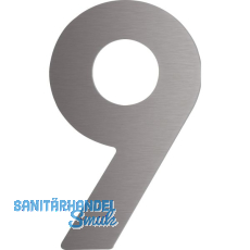 Hausnummer 9 - H�he 120 mm, mit 2 Gewindenocken M5, Edelstahl