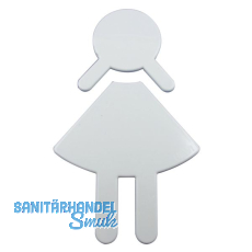 Symbol Frau selbstklebend, 87 x 150 mm, Nylon reinwei�