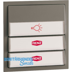 Tastenmodul f�r Renz-Frontplatte, m. 1 Licht- u. 2 Klingeltaster,Kunststoff grau