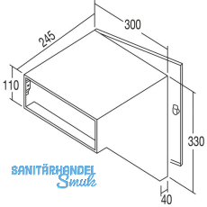 RENZ Durchwurfbriefkasten schr�g,300x330x245 mm,Mauerst�rke 265mm,Stahl verzinkt