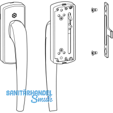 HAUTAU ATRIUM HKS Drehgriff 202 AG, f�r Aufsatzgetriebe, links, silber eloxiert