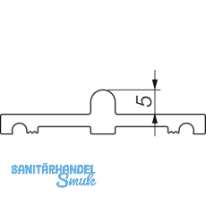 HAUTAU ATRIUM HS Laufschiene Nr. 27 Holz, H=5mm, L=6500 mm, silber eloxiert
