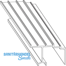 MACO HS F�hrungsschiene oben mit Blende, TS 68 mm, silber, L=2500 mm (N19913)