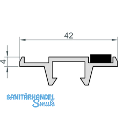 MACO HS Lauf-/F�hrungsschiene System C, oben/unten, silber, L=3500 mm (N20114)