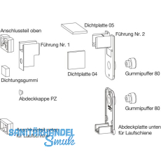 GU HS Zubeh�r-Beutel F�hrungsschiene P1786 Laufschiene H�he 15 mm schwarz
