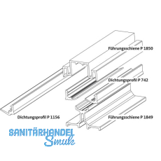 GU HS Führungsschienen-Set oben P1850 L=3400 mm silber eloxiert/Dichtung grau GU HS Führungsschienen-Set oben P1850 L=3400 mm silber eloxiert/Dichtung grau