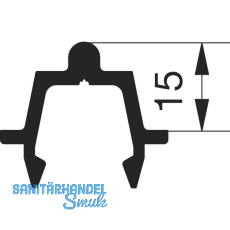 GU HS Laufschiene 15 P1635 f�r Bodenschwelle L=4000 mm silber eloxiert