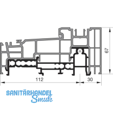 GU Thermostep 164 Grundk�rper Bodenschwelle L=4500 mm silber