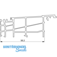 GU Thermostep 164/204 Grundk�rper Verbreiterungsprofil P1719 L=6700 mm silber