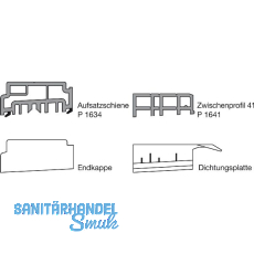 GU Thermostep 164 Aufsatzschienen-Set A, L=2500 mm, Schema A/C, Kunststoff braun