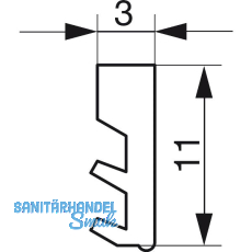 GU Thermostep/Timberstep Dichtungsprofil P859 zu Verbreiterung P1051, schwarz