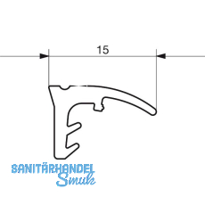 GU HS Dichtungsprofil P742 oben, f�r F�hrungsschiene, schwarz