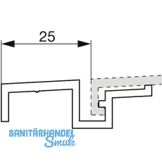 GU Thermostep/Timberstep Verbreiterungsprofil P 1051, L=6700 mm, silber eloxiert