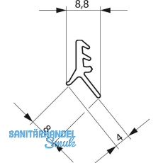 GU Dichtungsprofil P743, unten und vertikal, Kunststoff schwarz