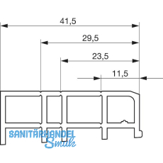GU Thermostep 164 Zwischenprofil 41 P1641, L=3300 mm, Kunststoff grau GU Thermostep 164 Zwischenprofil 41 P1641, L=3300 mm, Kunststoff grau
