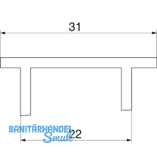 GU Thermostep 204 Zwischenprofil 31 P2122, L=6000 mm, Kunststoff grau GU Thermostep 204 Zwischenprofil 31 P2122, L=6000 mm, Kunststoff grau