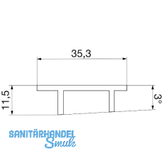 GU Thermostep 204 Zwischenprofil 35 P2124, L=6000 mm, Kunststoff grau GU Thermostep 204 Zwischenprofil 35 P2124, L=6000 mm, Kunststoff grau