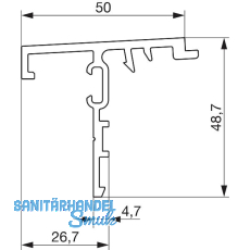 GU Thermostep 204 Wetterprofil 5 P1985, FA 28, L=4000 mm, Alu silber eloxiert