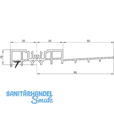 GU Thermostep 204 Aufsatzschiene-1 19/85 P1978 L=2500 mm silber GU Thermostep 204 Aufsatzschiene-1 19/85 P1978 L=2500 mm silber