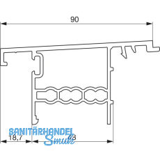 GU Thermostep 164/204 Wetterprofil 179 P1837, FA 28, L=6700 mm, silber eloxiert