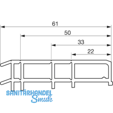 GU Thermostep/Timberstep Zwischenprofil 61 P1846, L=3300 mm, Kunststoff grau