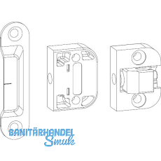 GU HS Mittelverriegelung senkrecht, Flügelabstand 10 mm, silber GU HS Mittelverriegelung senkrecht, Flügelabstand 10 mm, silber