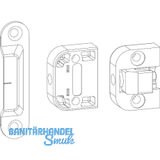 GU HS Mittelverriegelung senkrecht, Flügelabstand 28 mm, silber GU HS Mittelverriegelung senkrecht, Flügelabstand 28 mm, silber