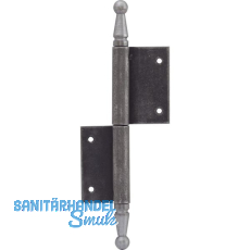 Türnussband mit Zierkopf, links, 90 x 140 mm, Stahl blank Türnussband mit Zierkopf, links, 90 x 140 mm, Stahl blank